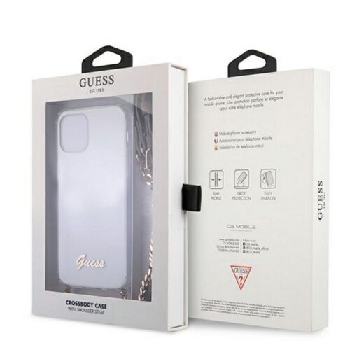 Guess case for iPhone 12 / 12 Pro 6,1" GUHCP12MKC4GSGO transparent hard case 4G Gold Chain - Image 3