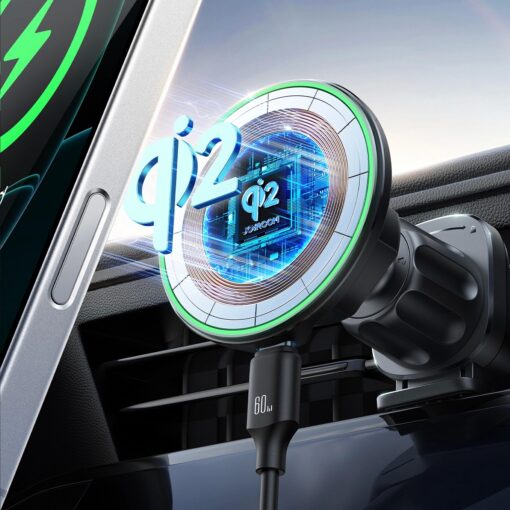 Laadija-hoidjaga magnetauto Joyroom JR-ZS412 Qi2 MagSafe 15W must - Image 4