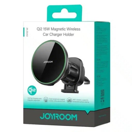 Laadija-hoidjaga magnetauto Joyroom JR-ZS412 Qi2 MagSafe 15W must - Image 5