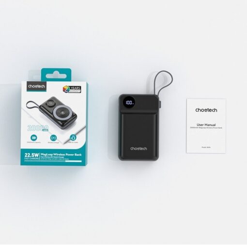 Väline aku Power Bank Choetech B696 15W Magsafe 20000mAh must - Image 3