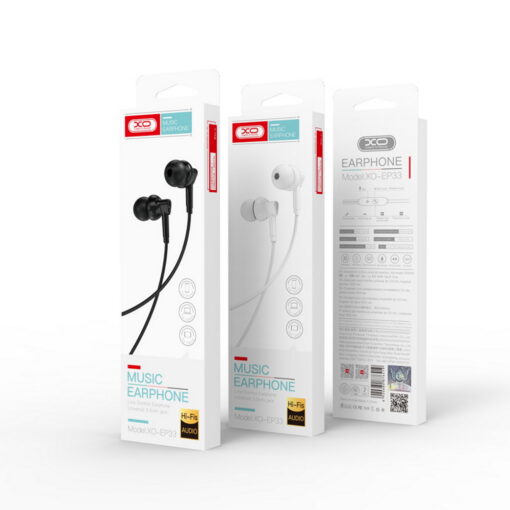 XO wired earphones EP33 jack 3,5mm black - Image 3