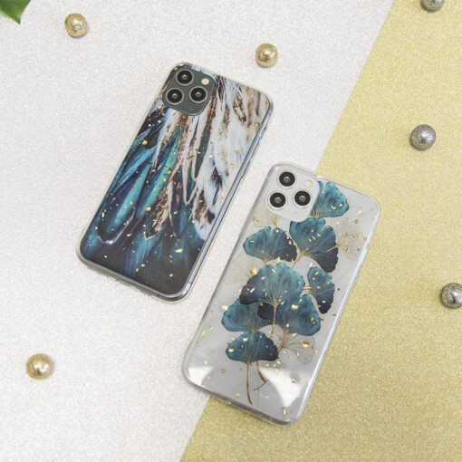 Gold Glam case for Samsung Galaxy S24 Plus feathers - Image 9