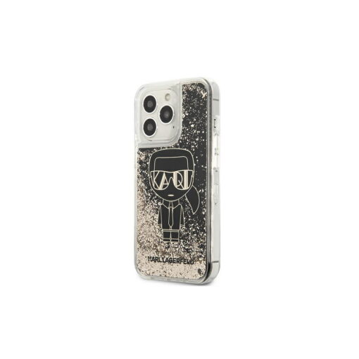 Karl Lagerfeld case for iPhone 13 Pro Max 6,7" KLHCP13XLGGKBK black hard case Liquid Glitter Iconic