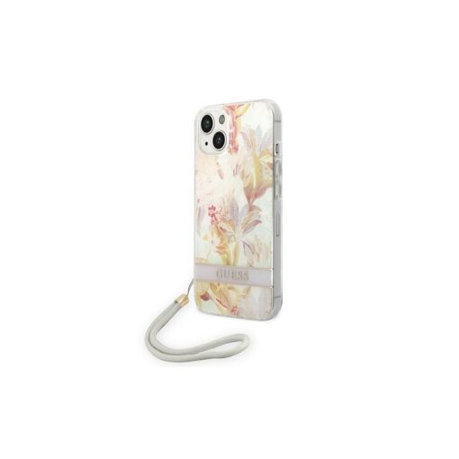 Guess case for iPhone 14 Plus 6,7" GUOHCP14MHFLSU purple HC PC/TPU Flower Cord