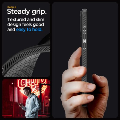 Spigen Liquid Air case for iPhone 15 Pro 6,1" matte black - Image 12