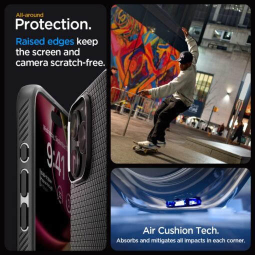 Spigen Liquid Air case for iPhone 15 Pro 6,1" matte black - Image 13