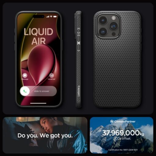 Spigen Liquid Air case for iPhone 15 Pro 6,1" matte black - Image 15