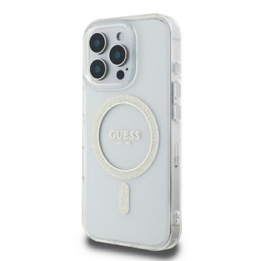 Guess HC MagSafe IML Glitter Circle case for iPhone 16 Pro 6,3" transparent - Image 2