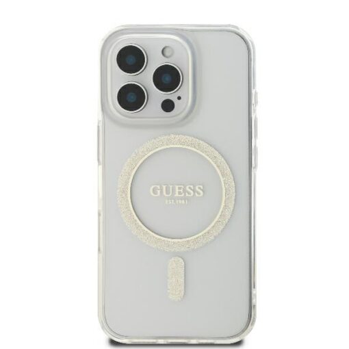 Guess HC MagSafe IML Glitter Circle case for iPhone 16 Pro 6,3" transparent - Image 3