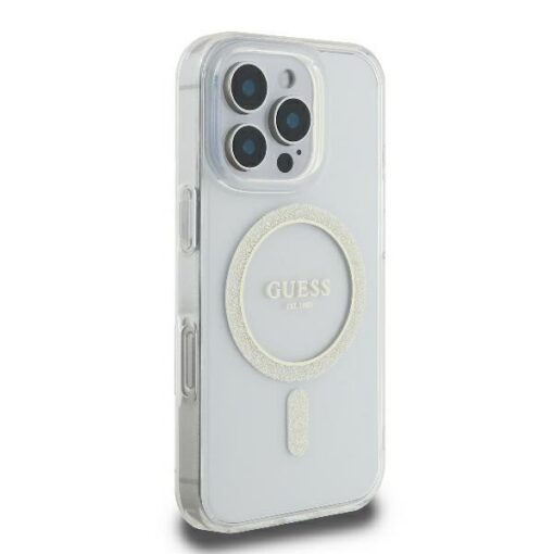Guess HC MagSafe IML Glitter Circle case for iPhone 16 Pro 6,3" transparent - Image 4