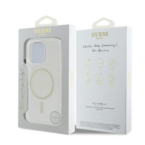 Guess HC MagSafe IML Glitter Circle case for iPhone 16 Pro 6,3" transparent - Image 8