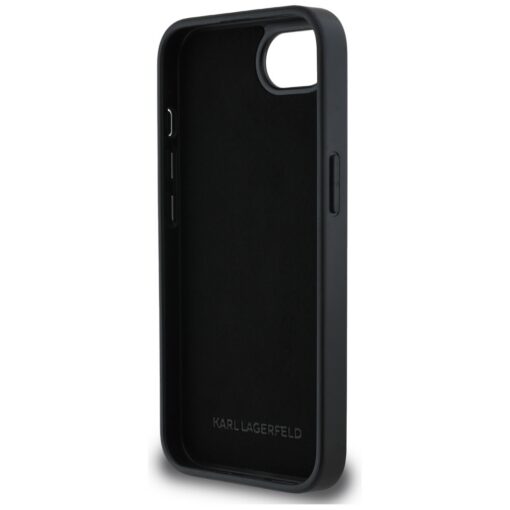 Karl Lagerfeld HC Fixed Glitter K&C Heads Logo Metal Pin case for iPhone 16e Black - Image 7