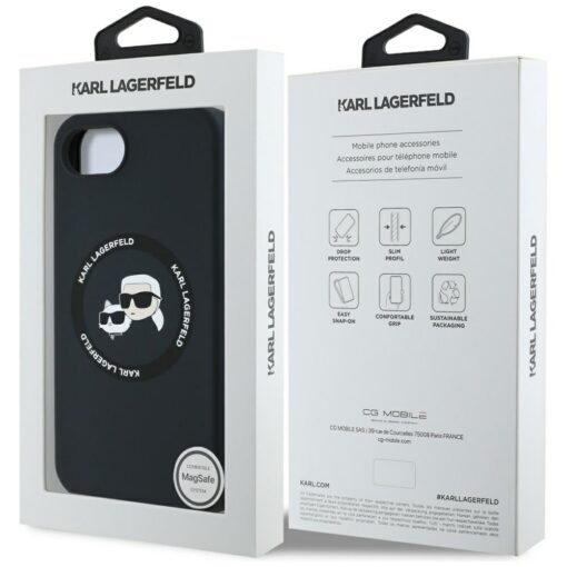 Karl Lagerfeld HC MagSafe Silicone Double Heads case for iPhone 16e Black - Image 8