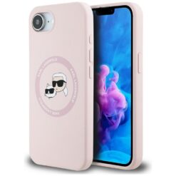 Karl Lagerfeld HC MagSafe Silicone Double Heads case for iPhone 16e Pink