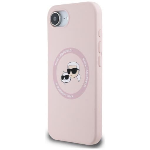 Karl Lagerfeld HC MagSafe Silicone Double Heads case for iPhone 16e Pink - Image 2