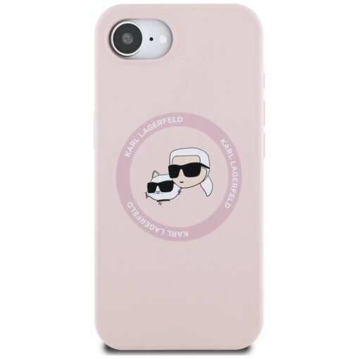 Karl Lagerfeld HC MagSafe Silicone Double Heads case for iPhone 16e Pink - Image 3