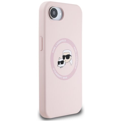 Karl Lagerfeld HC MagSafe Silicone Double Heads case for iPhone 16e Pink - Image 4
