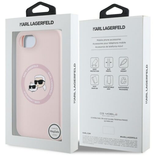 Karl Lagerfeld HC MagSafe Silicone Double Heads case for iPhone 16e Pink - Image 8