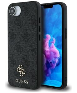 Guess HC MagSafe PU 4G Small 4G and Classic case for iPhone 16e Black