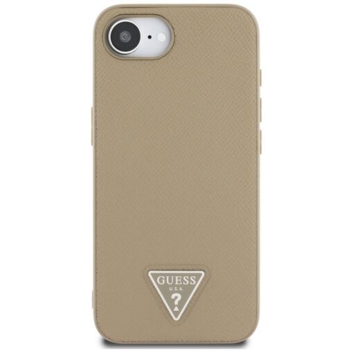 Guess HC MagSafe Grained PU Triangle Logo case for iPhone 16e Brown - Image 3