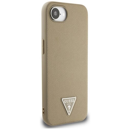 Guess HC MagSafe Grained PU Triangle Logo case for iPhone 16e Brown - Image 4