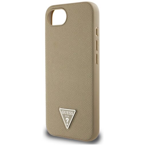 Guess HC MagSafe Grained PU Triangle Logo case for iPhone 16e Brown - Image 6
