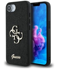 Guess HC Fixed Glitter Big 4G Case for iPhone 16e Black