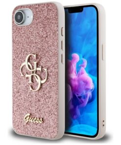 Guess HC Fixed Glitter Big 4G Case for iPhone 16e Pink
