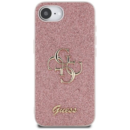 Guess HC Fixed Glitter Big 4G Case for iPhone 16e Pink - Image 3