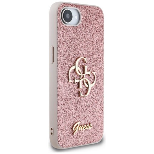 Guess HC Fixed Glitter Big 4G Case for iPhone 16e Pink - Image 4