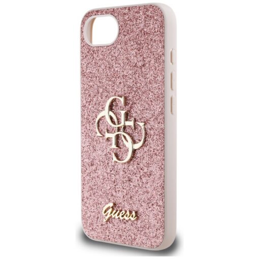 Guess HC Fixed Glitter Big 4G Case for iPhone 16e Pink - Image 6