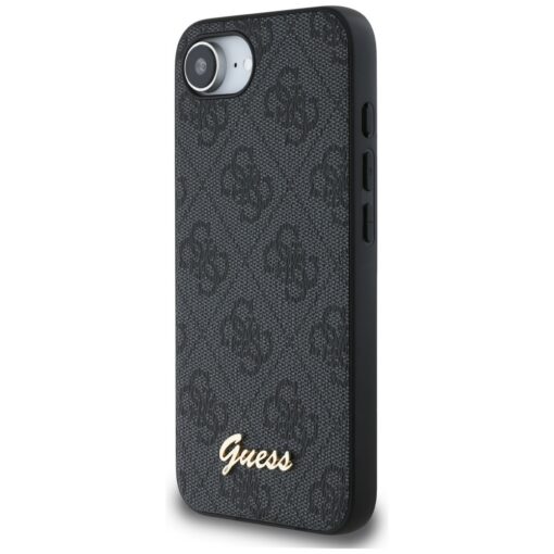 Guess HC MagSafe 4G PU Script Logo Case for iPhone 16e Black - Image 2