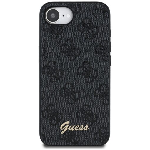 Guess HC MagSafe 4G PU Script Logo Case for iPhone 16e Black - Image 3