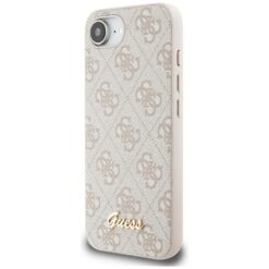 Guess HC MagSafe 4G PU Script Logo Case for iPhone 16e Pink