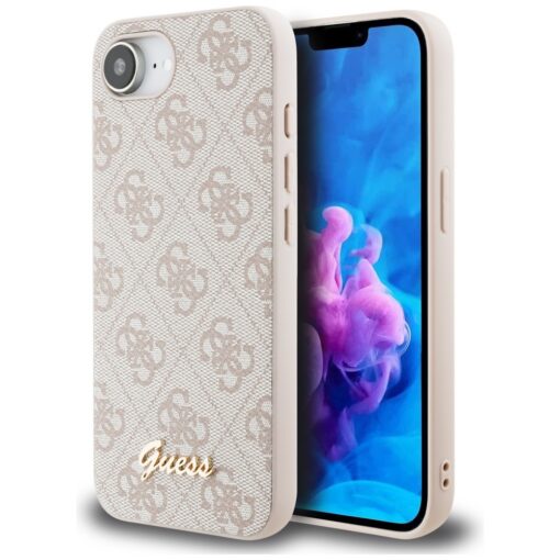 Guess HC MagSafe 4G PU Script Logo Case for iPhone 16e Pink - Image 7