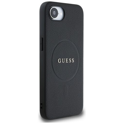 Guess HC MagSafe PU Grained Gold Ring case for iPhone 16e Black - Image 4