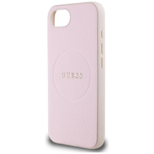 Guess HC MagSafe PU Grained Gold Ring case for iPhone 16e Pink - Image 6