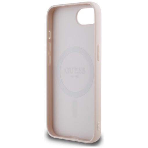 Guess HC MagSafe PU Grained Gold Ring case for iPhone 16e Pink - Image 7