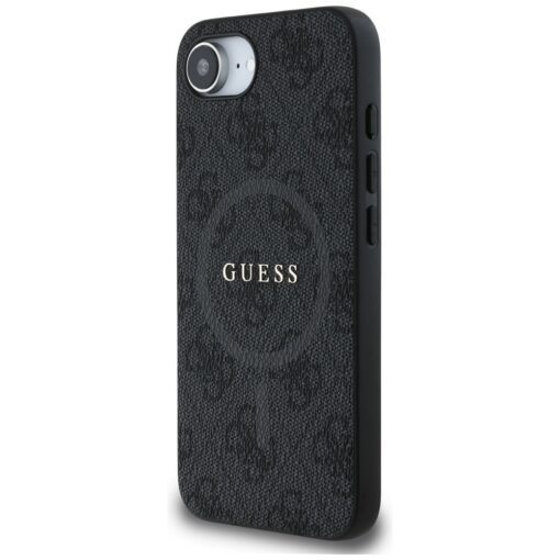 Guess HC MagSafe PU 4G Ring Classic Logo case for iPhone 16e Black - Image 2
