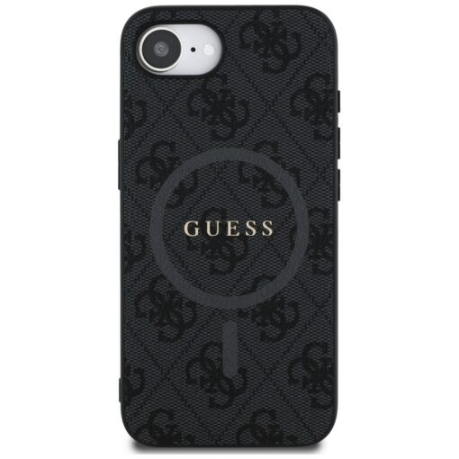 Guess HC MagSafe PU 4G Ring Classic Logo case for iPhone 16e Black - Image 3