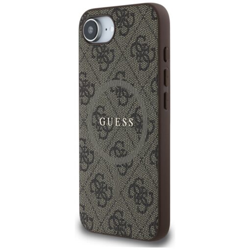 Guess HC MagSafe PU 4G Ring Classic Logo case for iPhone 16e Brown - Image 2