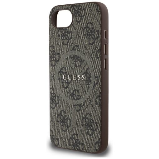 Guess HC MagSafe PU 4G Ring Classic Logo case for iPhone 16e Brown - Image 6