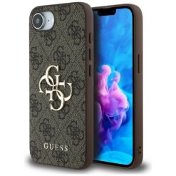 Guess HC 4G PU Big Logo Case for iPhone 16e Brown