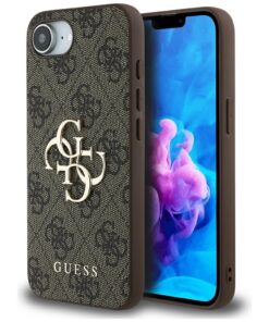 Guess HC 4G PU Big Logo Case for iPhone 16e Brown