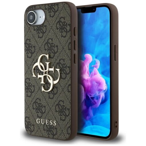 Guess HC 4G PU Big Logo Case for iPhone 16e Brown