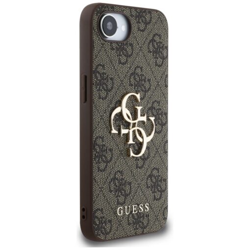 Guess HC 4G PU Big Logo Case for iPhone 16e Brown - Image 4