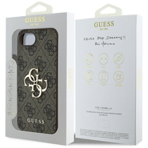 Guess HC 4G PU Big Logo Case for iPhone 16e Brown - Image 8
