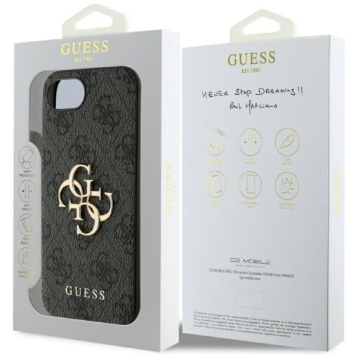 Guess HC 4G PU Big Logo Case for iPhone 16e Black - Image 8