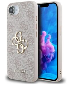 Guess HC 4G PU Big Logo Case for iPhone 16e Pink
