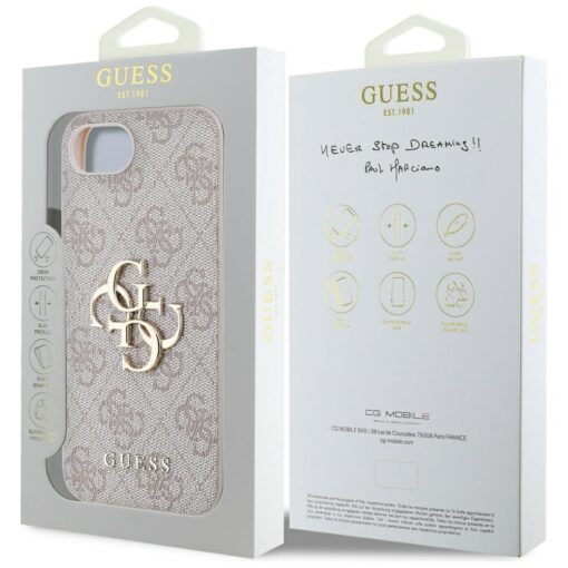 Guess HC 4G PU Big Logo Case for iPhone 16e Pink - Image 8
